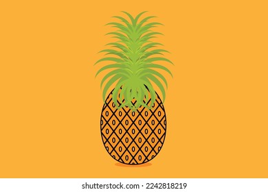 ilustración de un fondo rosa de diseño vectorial de piña