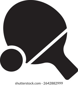 illustration of a ping pong paddle and ball