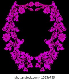 illustration with pink abstract frame decoration