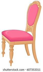 Illustration of pink antique chair