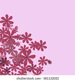 Illustration of pink background with flower