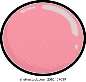 illustration of a pink ball with a black outline without background