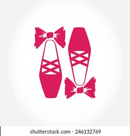 Illustration of  pink ballet pointes shoes