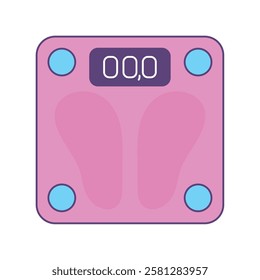 Illustration of a pink bathroom scale