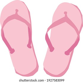 Illustration Pink Beach Sandals Stock Vector (Royalty Free) 1927583099 ...