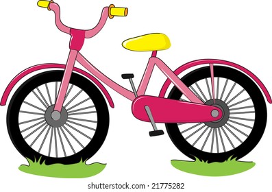 Illustration of a pink bicycle