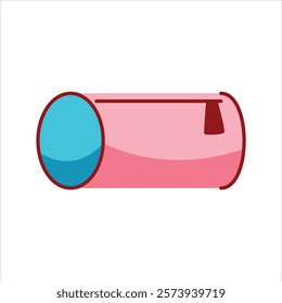 Illustration of a Pink and Blue Pencil Case