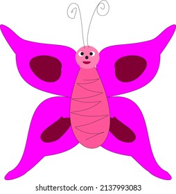 ilustración de una mariposa rosa