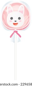 Ilustración de caramelos rosados de conejo