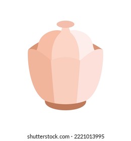 Illustration of pink ceramic, multipurpose place. Flat style illustration on white background