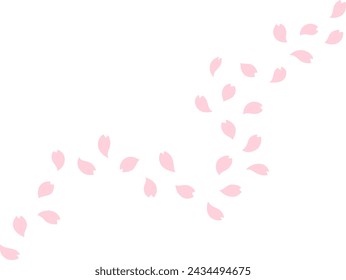 Illustration of pink cherry blossom petals falling diagonally