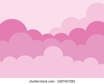 
Illustration of pink clouds background. Template for design. Postcards. Vector