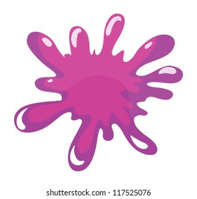 illustration of a pink color splash on a white background