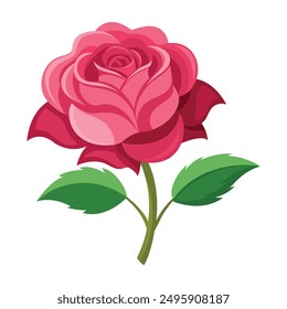 Illustration of Pink Colored Rose Mallow Flower