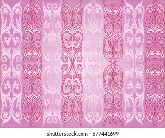illustration with pink curled background