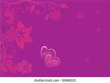 illustration with pink curled decoration on lilac background