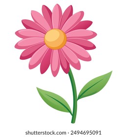 Ilustración de flor de margarita rosa aislada