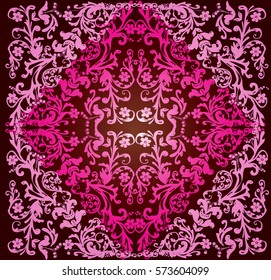 illustration with pink decorated background
