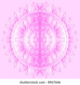 illustration with pink decoration on pink background