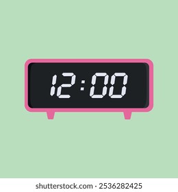 illustration of a pink digital alarm clock