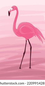 Ilustración del vector flamingo rosado