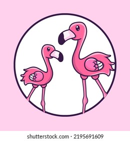 Illustration Of Pink Flamingo Vector Icon
