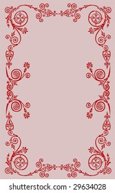 illustration with pink floral frame decoration