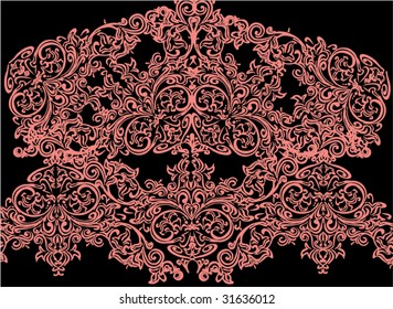 illustration with pink floral pattern