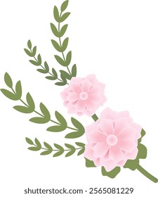 An illustration of a pink flower exuding grace and charm, featuring soft petals with gradients ranging from pastel pink to vibrant fuchsia. Each detail captures a feminine and natural elegance.