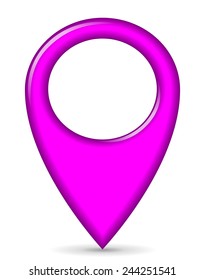 illustration of pink gps pointer design icon