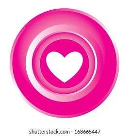 illustration pink Heart Button 