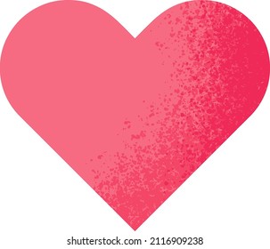 Pink Heart Illustration Crayonlike Texturetwo Types Stock Vector ...