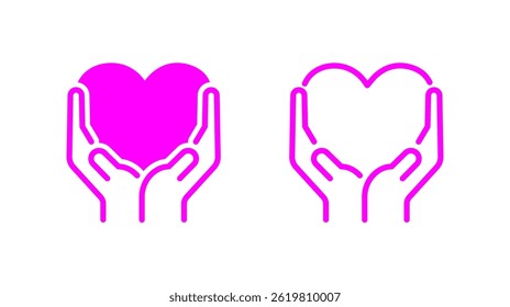 Illustration of Pink Heart in Hands Symbolizing Care and Compassion
