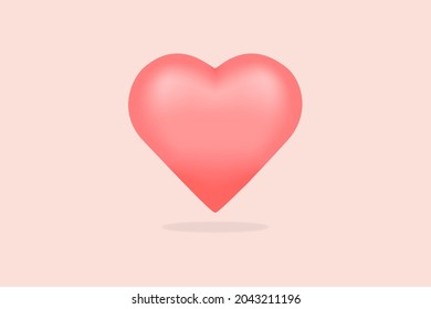 illustration of pink heart with shadow below