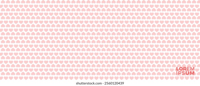 Illustration of a pink heart-shaped pattern arranged on a white background