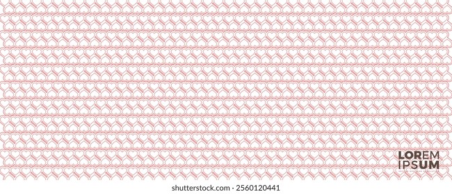 Illustration of a pink heart-shaped striped pattern arranged on a white background