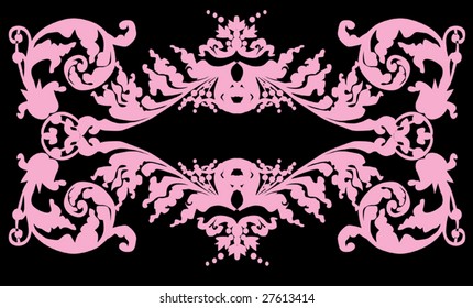 ilustración con patrón floral horizontal rosa