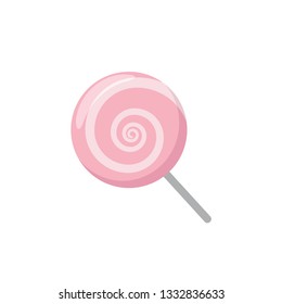 Illustration of a pink lollipop on a white background
