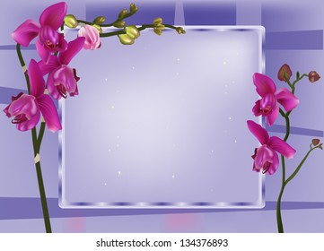 illustration with pink orchid decoration