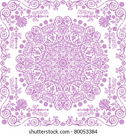 illustration with pink ornamental background