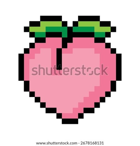 The Illustration of Pink Peach Pixel