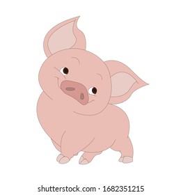 
Illustration of a pink pig