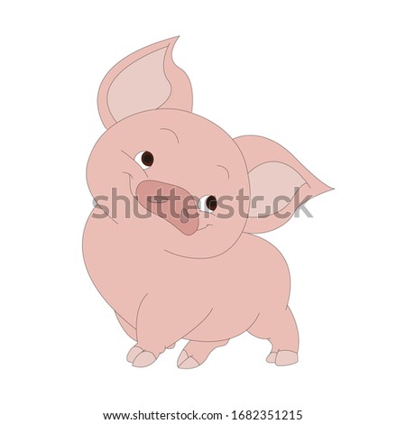 
Illustration of a pink pig