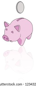 Illustration of pink Piggy bank