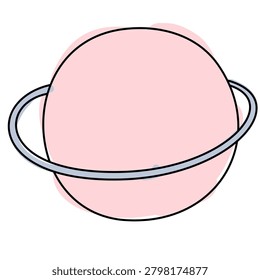 Illustration Pink Planet and