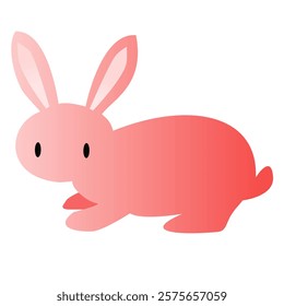 Illustration of a pink rabbit.