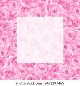 Illustration of pink roses spread out without any gaps