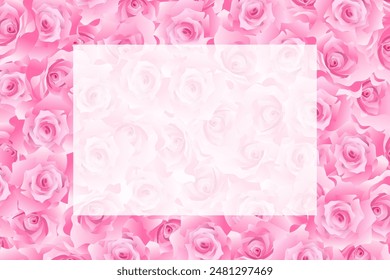 Illustration of pink roses spread out without any gaps