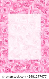 Illustration of pink roses spread out without any gaps