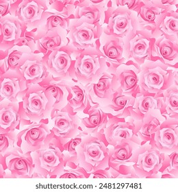 Illustration of pink roses spread out without any gaps